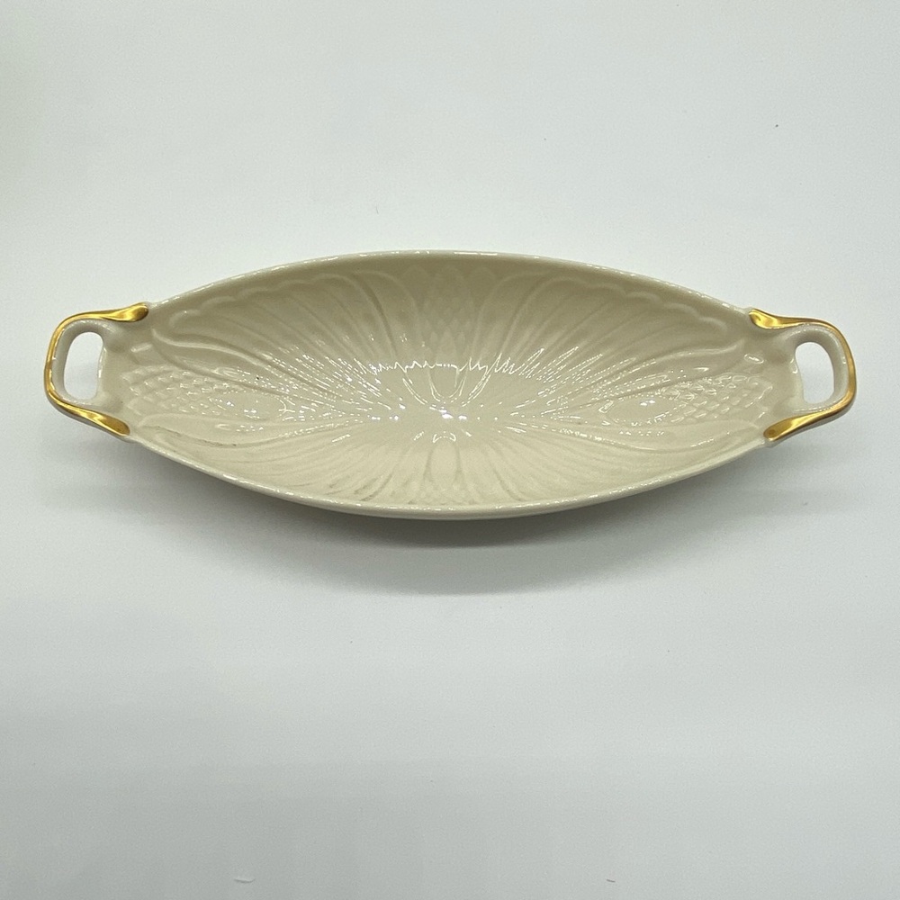 Lenox Cream and Gold Oval Serving Dish